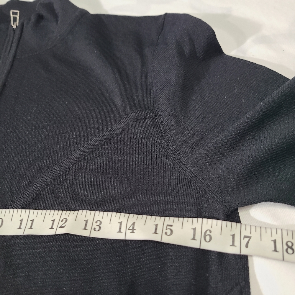 Express Juniors Long Sleeve Large Black Zip Up Sweater Y2K - Picture 7 of 10